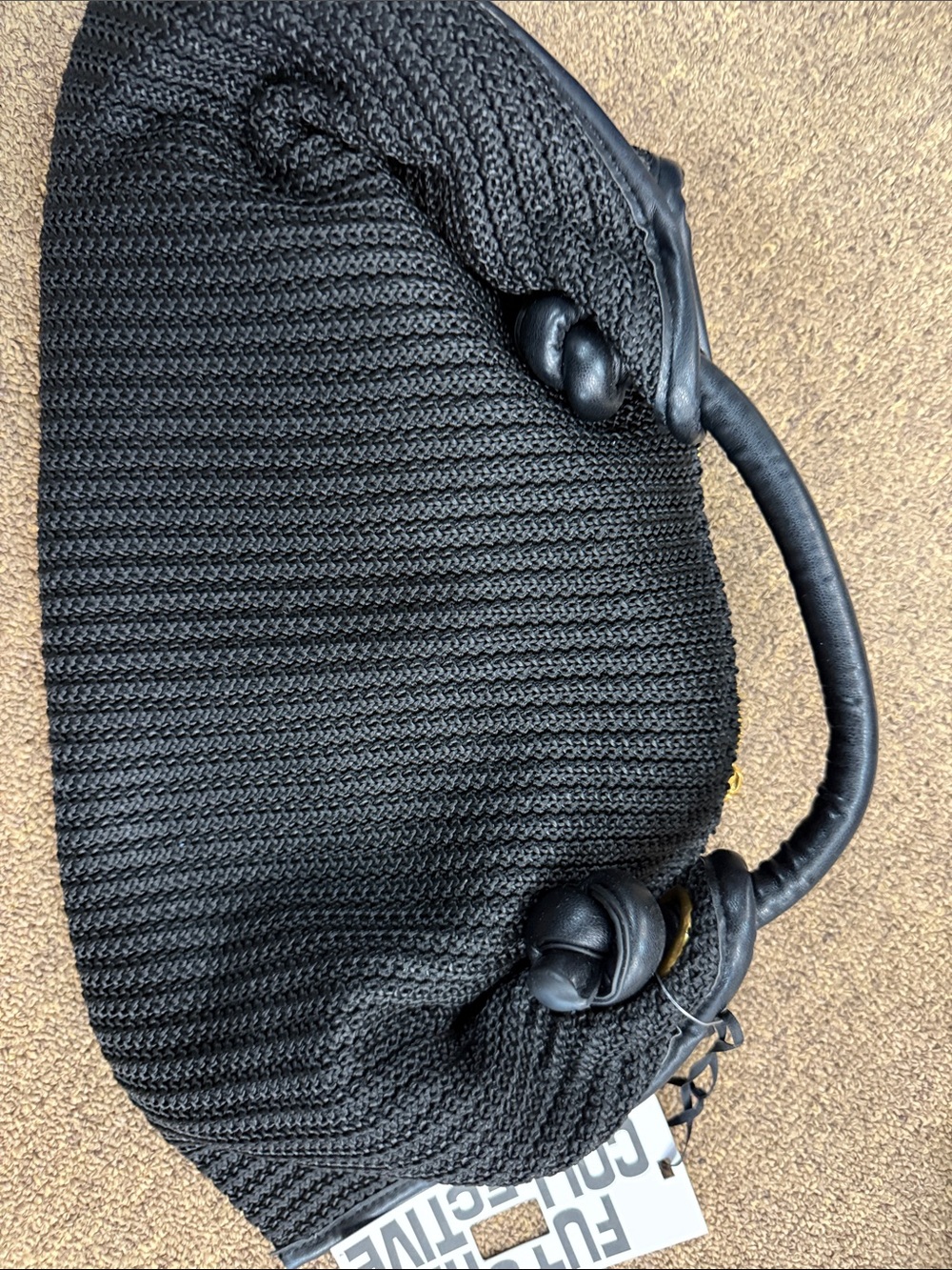 Black Knitted Shoulder Bag